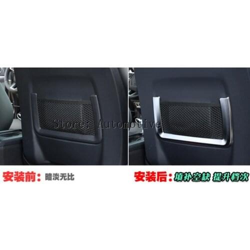 2pcs/set ABS Chrome Car Seat Back Storage Bag Cover Trim For Range Rover Evoque 2012 2013 2014 2015 Car Styling Accessories