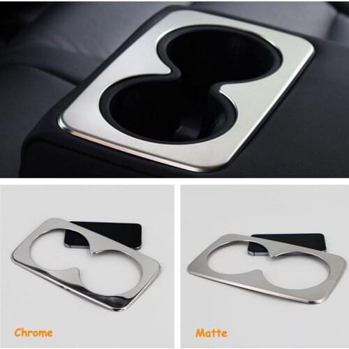 2TYPES Quality Inner ABS Chromed Rear Seat Water Cup Holder Cover Trim For Cadillac XT5 2016 17 For Cadillac XT5 2016 17