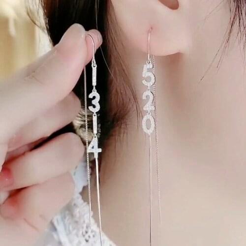 2021 earrings female trendy fashion long section 1314 tassel ear line vibrato net celebrity same paragraph 520 earrings