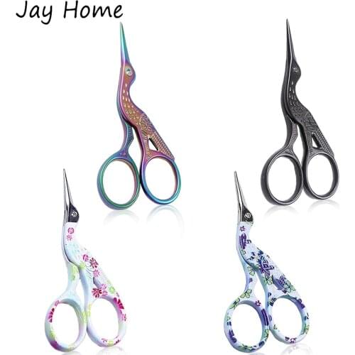 3.6" Stainless Steel Scissors Crane Design Sewing Scissors DIY Tools Dressmaker Shears Scissors for Embroidery Needlework Craft
