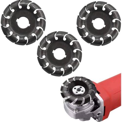 3Pieces Wood Carving Discs 90mm Bore 12 Teeth Manganese Steel Wood Shaping Discs Grinding Wheel Disc for 125 Angle Woodworking