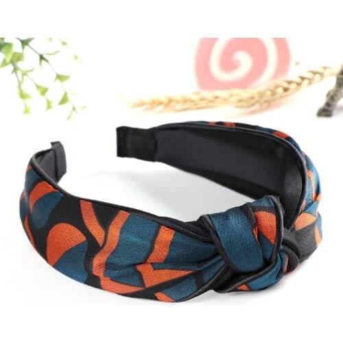 30pcs/lot DIY Simple Multi Fabrics Retro Grids Tie A Knot Hair Bands Bowknot Wide HeadBands Hair Styling Tools Accessory HA1037