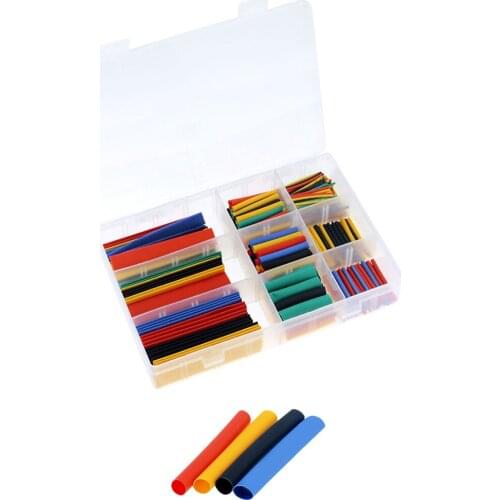328PCS/Box Heat Shrink Tube Assorted Insulation Shrinkable Tube 2:1 Wire Cable Sleeve Kit Polyolefin Insulation Sleeving