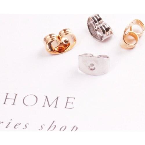 50pcs Diy Jewelry accessories, Gold Plating Color Retention Butterfly Earrings Ear Plug Cap Earrings Wholesale Material