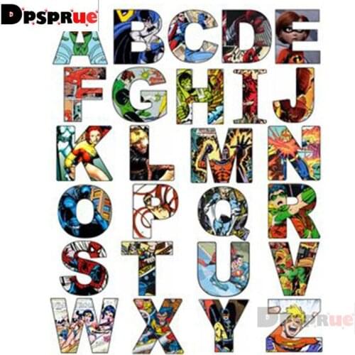 Dpsprue 5d Full DIY Square/Round Diamond Painting Cross Stitch Alphabet 3d Round Embroidery Mosaic Home Decor Baby Gift