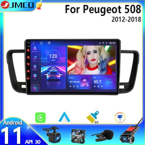 JMCQ T10 2 din Android 10 Car Radio Multimedia Video Player For Peugeot 508 2011 2012 2013-2018 carplay stereo DSP+48EQ RDS DVD