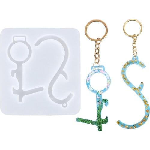 DIY Lover Keychain Silicone Mold Handmade Pendant Mirror Epoxy Mold with Key Ring Set DIY Keychain Silicone Mold Crafts