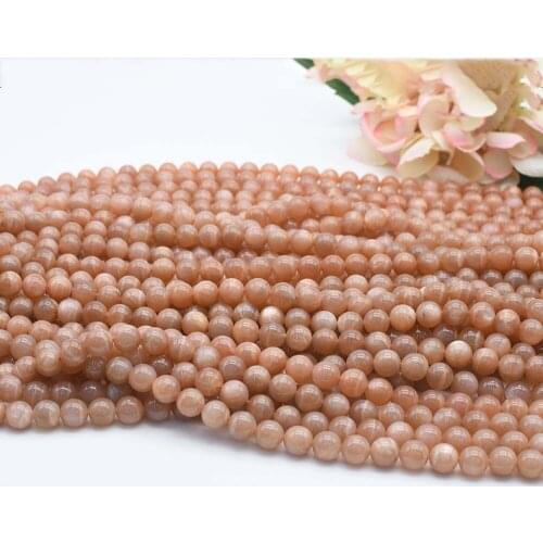 2 strands AA++ Orange moonlight stone beads For DIY necklace bracelet jewelry making 15"