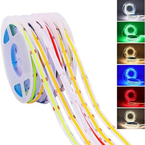 COB LED Strip Light 320 LEDs High Density Flexible FOB COB LED Lights DC5V RA90 LED Ribbon Tape Backlight Cabinet Light Rope
