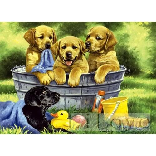 DIY Diamond Painting Cross Stitch Christmas tree and bird Mosaic Rhinestones Full Square Icon Diamond Embroidery Dog Decor FZ490