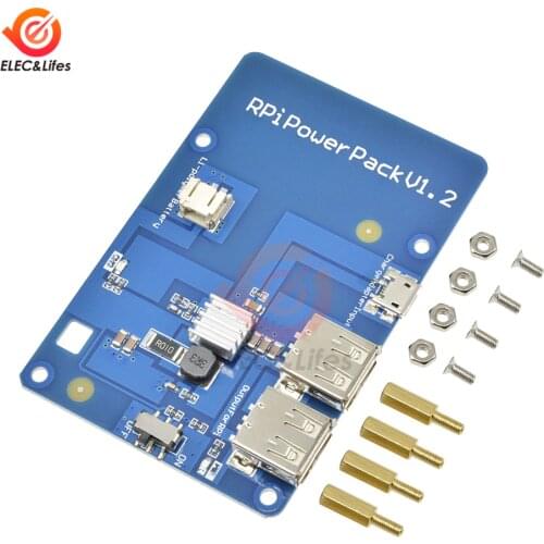Dual USB Li-ion Lithium Battery PowerPack Expansion Board Module for Raspberry Pi 3 Model B/B