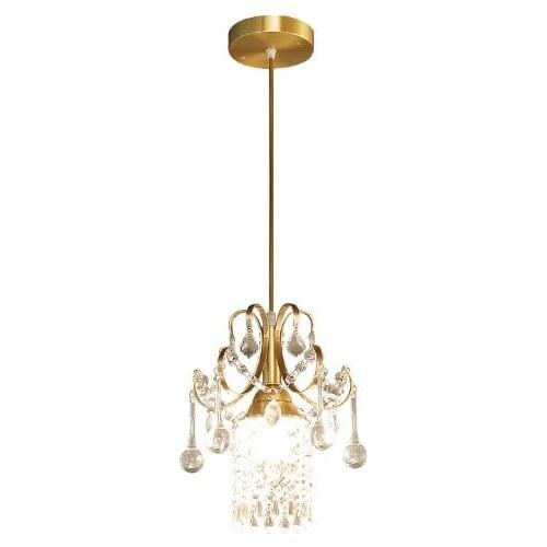 European crystal restaurant chandelier single head restaurant light American bar aisle porch aisle decorative brass chandelier