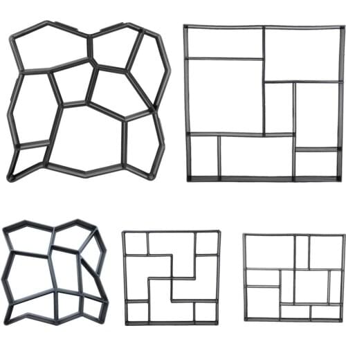 Path Maker Mold Reusable Concrete Cement Stone Design Paver Walk Mould DIY Reusable Concrete Brick Courtyard Road Pavement Mold