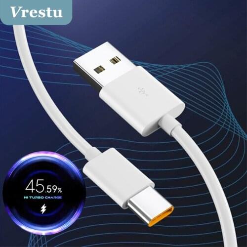 65W USB Type C Fast Charge for Xiaomi Turbo Charger Cord 33/30/55W 6A for Mi 10T 10 Pro 5G Black Shark 3S Redmi 9 9C 9A K30i K40