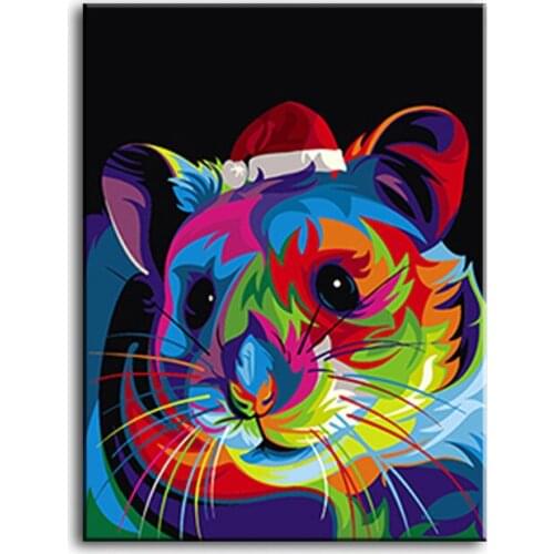 Oil Painting handmade Modern Canvas on Paintings Home living room Decor Home decoration painting Art Colorful mouse 17022213