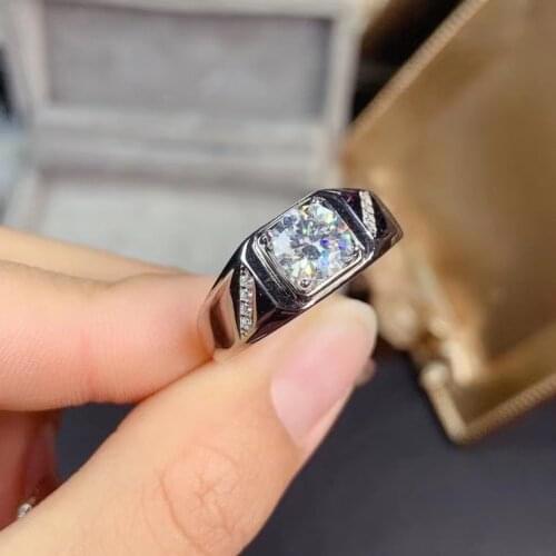 Passed Diamond Test Perfect Moissanite Diamond Ring Classic Mens Ring D Color Clarity VVS Romantic Wedding Luxury Accessories
