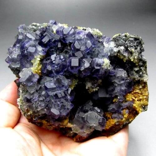 501g Green-Blue Fluorite Cluster on Matrix - crystals and stones healing Mineral specimen Home Decor feng shui decoration