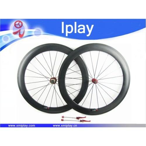 IPLAY 60mm carbon wheelset 700C clincher chinese carbon road bike wheels Novatec271/372 cheap bike wheels Carbon Racing Wheelset
