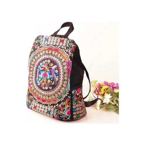Fashion Embroidery Vintage Women Shopping Backpacks!Nice Floral Embroidered Lady Small Backrack Hot Bohemian Canvas backrusk