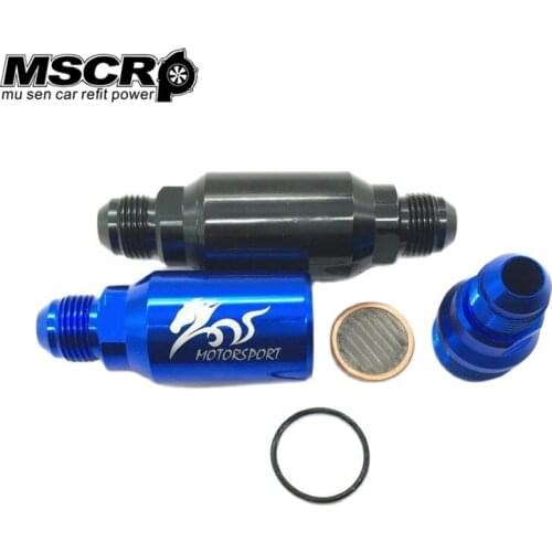 MSCRP-Billet In-Line Street Fuel Filter AN8 Male Blue,Black 40 microns Fuel filter AN8 MSCRP-YX02369