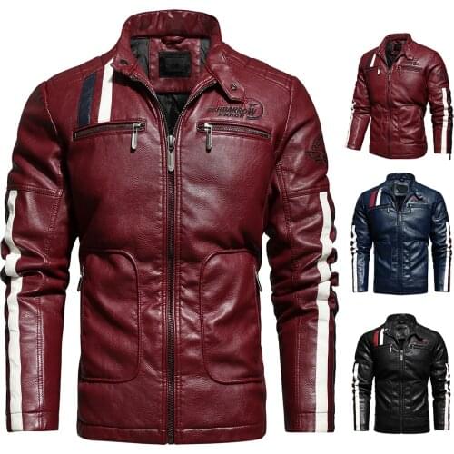 Men Leather Jacket 2021New Winter Waterproof Biker Jacket Coat Plus Cotton Warm Leather Men Wind-Resistant Pu Motorcycle Jacket