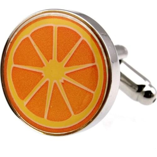 Sunnylink Mens Cuff Links Orange Round Cufflinks for shirt M3825 18mm