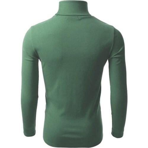 Mens Casual Sweater Long Sleeve Sweaters Male Knit Turtle Neck Pullover Turtleneck Solid Color Knitwear Tops 005