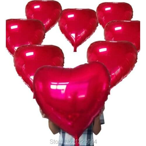 32" Super size Wedding heart Event Party supplies Helium inflatable Aluminum foil balloons Red color cute 20 pcs/lot wholesale