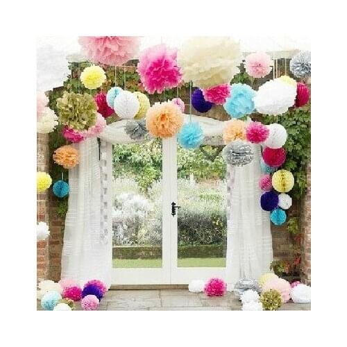 New 2017 Diameter 10cm (5pcs/lot) Paper flower artificial Tissue Balls for home wedding party car decoration crafts flowers