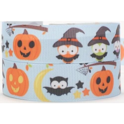 NEW arrivals 50 yards halloween Pumpkin bird printed grosgrain ribbon free shipping