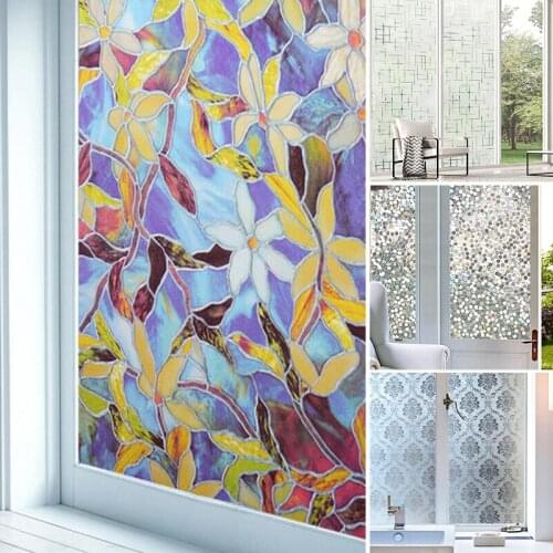 Privacy Window Film Glass Decorative Static Anti-UV Window Decal Home Bathroom Decoration