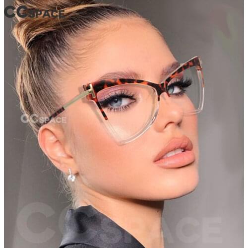51039 Oversized Cat Eye Anti Blue Light Optical Glasses Frames Men Women Fashion Computer Eyeglasses