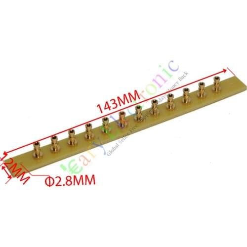 Wholesale and retail 50pc copper plated Gold Fiberglass Turret Terminal Strip 12pin Lug Tag Board amp free shipping