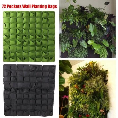 Wall Hanging Planting Bag 72 Pockets Growing Pot Vertical Home Garden Vegetable Flower Cultivation Bag Growing bag