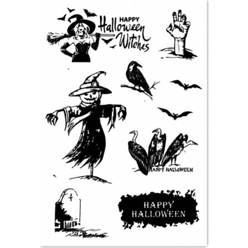 11*16CM Halloween Transparent Clear Stamps / Silicone Seals Roller Stamp For DIY Scrapbooking Photo Album/Card Making