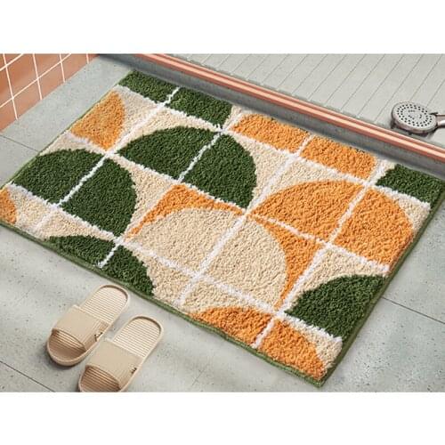 Fluffy Bath Mat Nordic Area Rug Plaid Kitchen Floor Mats Rugs Carpet Small Non-Slip Door Entrance Mats Welcome Doormats Decor