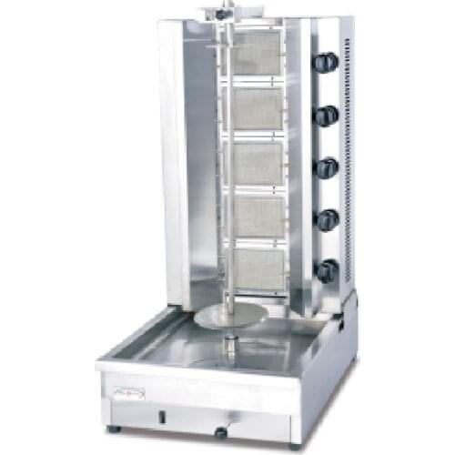 FIVE burners shawarma machine,Doner kebab machine,gas bbq , Doner and gyros grill by sea to port