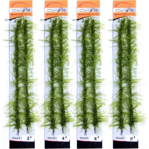 16pcs/set Weed Carp Fishing Hair Rigs Braided Thread 8245 Fishing Hook Boilies Carp Rigs Carp Fishing Lure Accessories