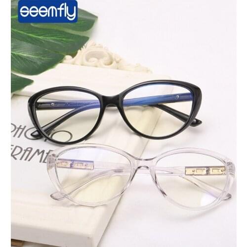 Seemfly Fashion Cat Eye Glasses Frame Women Retro Clear Lens Reader Spectacle Frame Optical Myopia Eyewear Oculos De Grau