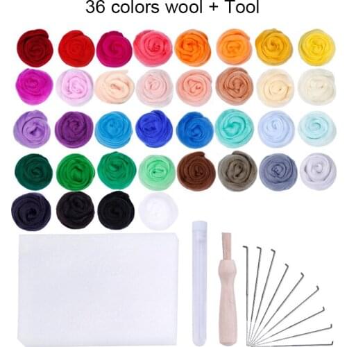 DIY Wool Felt Animals Flowers 36 Colors Wools Needles Felting Kit diy Animal Wool Craft Kits Tools Felt Toys Making Handcraft