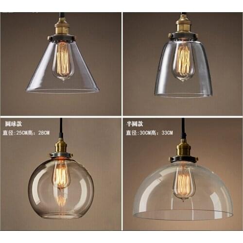 Modern retro glass pendant lamp led lamps living room dining room pendant lamps E27 led light led lustre pendant lights