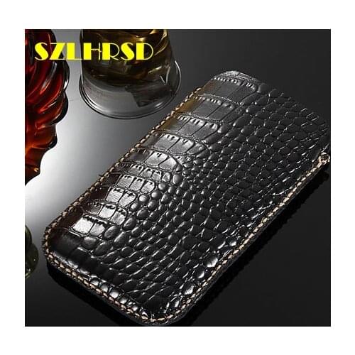 SZLHRSD Genuine Leather phone bags For ASUS ZenFone 5Z ZS620KL Cases Flip cover slim pouch stitch sleeve