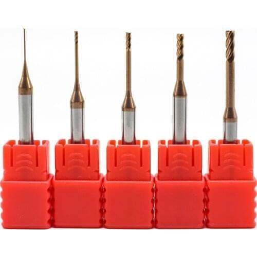 0.6MM 0.7MM 1MM 1.5MM 2MM 3MM 0.8MM 4MM HRC60 2/4Flutes CNC carbide Long neck Flat End Mills tungsten steel end mills cutters