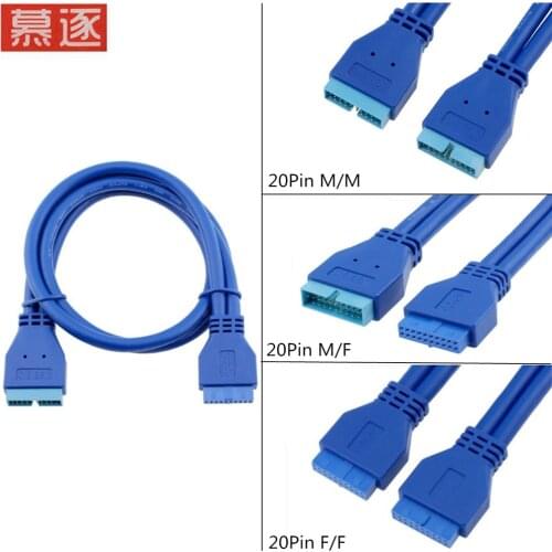 USB 3,0 Motherboard 20 Pin Header Extension Adapter Kabel, USB Doppel Stecker Weiblich zu Weiblich Extender,20pin USB3 Kabel 50C