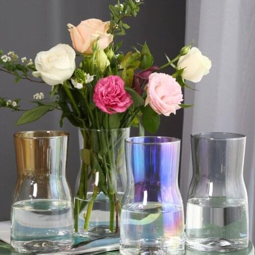 Flower Vase Home Decor Vintage Glass Decoration Accessories Living Room Desktop Deco ваза для цветов стекло декор для комнаты