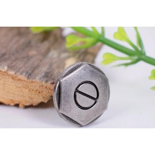 50X Punk 13*13mm Hexagon screw Fasteners Rivet Stud Leathercraft Belt Bag Conchos