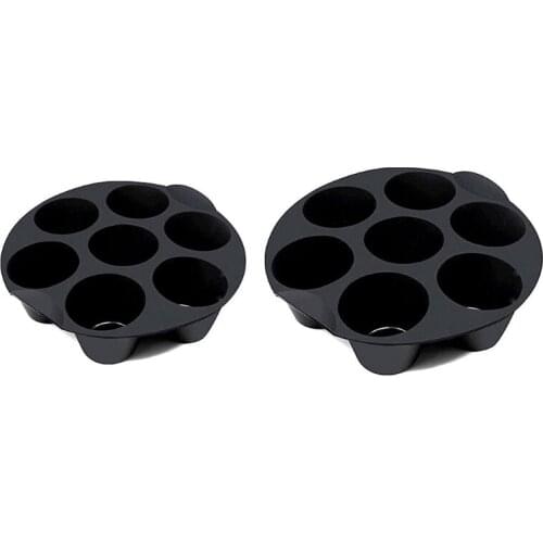 High Quality 7 Gird Round Cake Baking Trays Non-stick Silicone Air Fryer Accessories Home Kitchen Cooking Appliance Parts