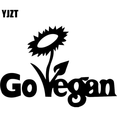 YJZT 16.8X11.7CM Go Vegan Vinyl Car Sticker Waterproof Decorative Scratches Decals C25-0698