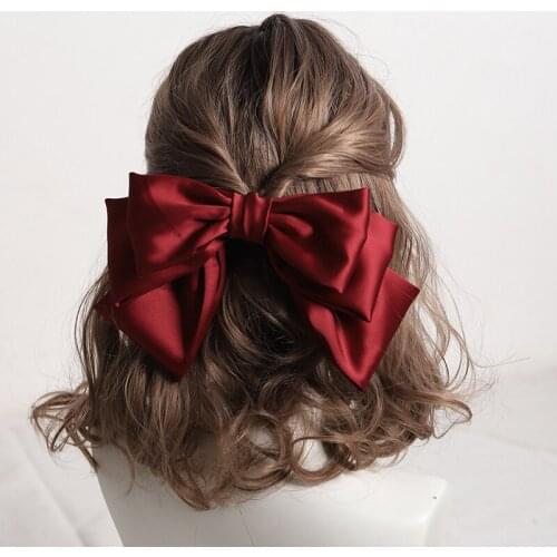 Headdress 2021 new jk Japanese satin bow hairpin female clip hairpin back head
