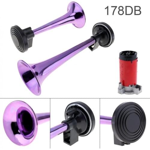 Durable ABS Trumpet Horns 12V 178dB Super Loud Dual Tone Air Horn Set Trumpet Compressor for Motorcycle Car Boat Truck